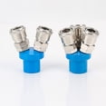 thumbnail image 4 of Riwesomey Conector de conector de compresor de aire, distribuidor de conexión rápida neumática de Metal de 2 vías/3 vías, fácil Herramientas y ferretería 3 vías, 4 of 6