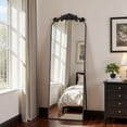 thumbnail image 3 of Antok 64"x21" Vintage Arched Full-Length Mirror with Carved Metal Frame, Baroque-Style Floor Mirror for Living Room, Bedroom, Entryway or Hallway Decor, Black, 3 of 7