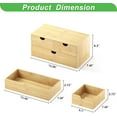 thumbnail image 4 of Bamboo Desk Organizer with Drawers - Small Desktop Countertop Mini Tabletop Storage Container - No Assembly Required, 4 of 12