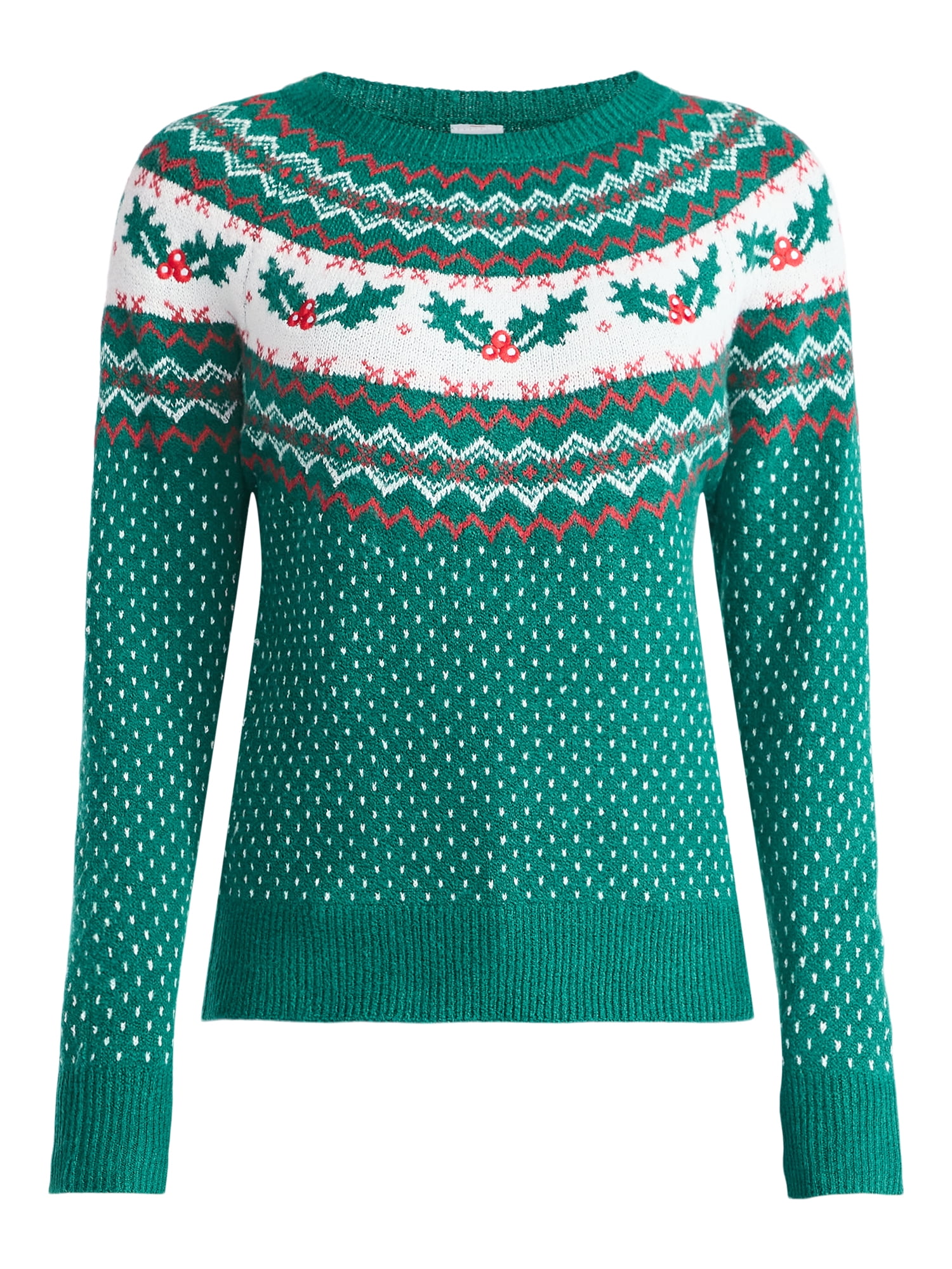 Holiday Time Women's and Women's Plus Pretty Christmas Sweater, Sizes XXS-3X