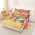 thumbnail image 2 of Castle Fairy Baseball Ice Cream Bed Sheets 4-Piece, Sport Theme Full Size Sheets, Yellow Pink Blue,1 Fitted Sheet, 1 Flat Sheet and 2 Pillowcases, 2 of 6