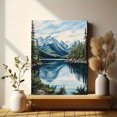thumbnail image 6 of Mountain Lake Reflection Canvas Print/Wall Art，Suitable for Living Room，Bedroom，Office，Bathroom，Hallway Decoration., 6 of 8