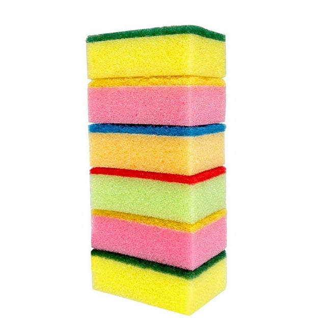Miangastore 10pcs Multi-Use Cleaning Sponges Non-Scratch Eraser Sponge Scrubbing Dish Sponges Use for Kitchens Bathroom (Random Color)