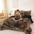 thumbnail image 4 of Manfei Vintage Wildlife 7 Pieces Full Size Bedding Sets,Rustic Bear Full Size Bed in a Bag,Brown,Black Reversible, 4 of 7