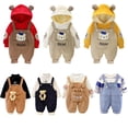 thumbnail image 2 of Nuevos conjuntos de ropa para niños Bebés Niños Niñas Otoño Invierno Sudaderas con capucha de lana gruesa Monos Pantalones superiores Niños Sudadera con capucha Ropa 18-24M (Etiqueta 90) Gao Jinjia LED, 2 of 2
