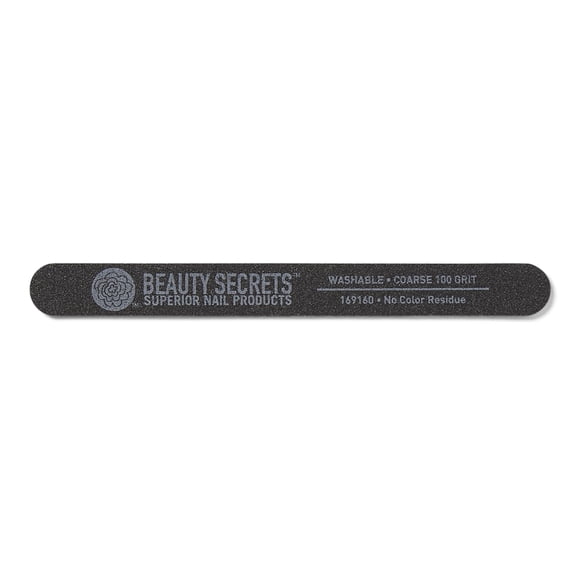 Lima para uñas BEAUTY SECRETS gruesa 100 grit negra