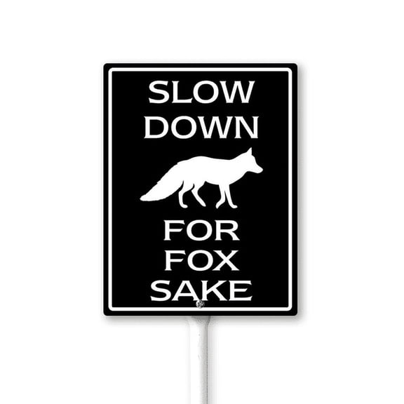 Eveokoki Slow Down For Fox Sake Sign With Stake For Neighborhoods Yard Farm Aluminium Caution 8x12inch Farm Decorations Yard Lawn Walkway Decorations Animal Signs