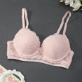 thumbnail image 6 of GEWSEY Women's Backless Comfort Bra Lift T-Shirt Bra Floral Lace Everyday Bras (Pink, L), 6 of 8