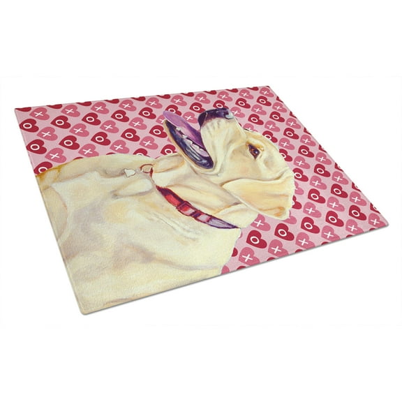 Caroline's Treasures Labrador Hearts Love and Valentine's Day Portrait Glass Cutting Board Large