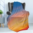 thumbnail image 4 of Sky Soft Flannel Fleece Blanket, Colorful Sunset Pattern Atmosphere Dramatic Majestic Scenic Skyline Photo Inspirational, Cozy Plush for Indoor and Outdoor Use, 50" x 60", Multicolor, by Ambesonne, 4 of 5