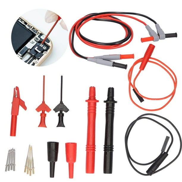 Speravity P1300C Kit de cables de prueba multifuncionales Juego de sondas de prueba de multímetro ajustable Multímetro digital Kit de prueba de pinza Herramientas y ferretería Speravity TO004639-00