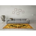 thumbnail image 3 of Ahgly Company Machine Washable Indoor Round Medallion Yellow Traditional Area Rugs, 8' Round, 3 of 4