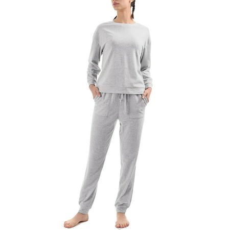 

Ladies Super Soft Pre-Washed Casual 2 Piece Lounge Sets Top and Bottom Sleepwear Loungewear with Pockets