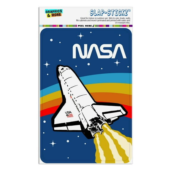 NASA Logo Over Space Shuttle with Rainbow Home Business Office Sign