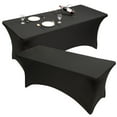 thumbnail image 1 of Costway 2Pcs 8ft Rectangulaire Spandex Nappe de Table Noir, 1 of 10