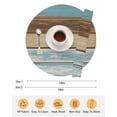 thumbnail image 6 of 15 Inch Round Placemats Set of 4, Blue Brown Non Slip Heat Insulation PP Table Mats, Farmhouse Rustic Wooden Plank Board Washable Place Mats for Kitchen Dining Party Table Decor, 6 of 7