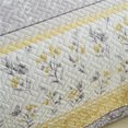 thumbnail image 3 of JML 3 Piece Quilt Set King Size,Lightweight Microfiber Bedspread Coverlet,Grey & Yellow Floral, 3 of 5