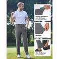 thumbnail image 5 of 2-Pack PULI Men’s Golf Pants Stretch Classic Fit Waterproof Tapered Work Casual Hiking Pants with Pockets, 5 of 6