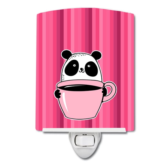 Caroline's Treasures BB7038CNL Panda Bear Coffee Ceramic Night Light, 6x4x3", multicolor