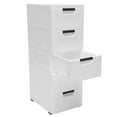thumbnail image 2 of Modern 5 Drawers Dresser, Plastic Tower Closet Organizer with Wheels Recessed Handles Clothes Toys Storage Organizer White 11.81*15.75*33.07", 2 of 8