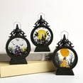 thumbnail image 4 of Halloween Witch LED Lantern, Black Plastic, 6.7" Battery Operated Light with Spooky Silhouette, Hanging & Tabletop Decor for Halloween Party, 4 of 8