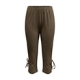 thumbnail image 5 of BUIGTTKLOP Plus Size Capri Pants for Women Elastic Waisted Stretcht Pull on Cropped Pants Side Split Soft Comfy Yoga Capris, 5 of 8