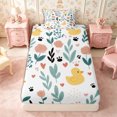 thumbnail image 4 of Manfei Cute Duck Twin Sheets 3pcs,Cartoon Flowers Bedding,1 Flat Sheet,1 Fitted Sheet and 1 Pillowcase, 4 of 6