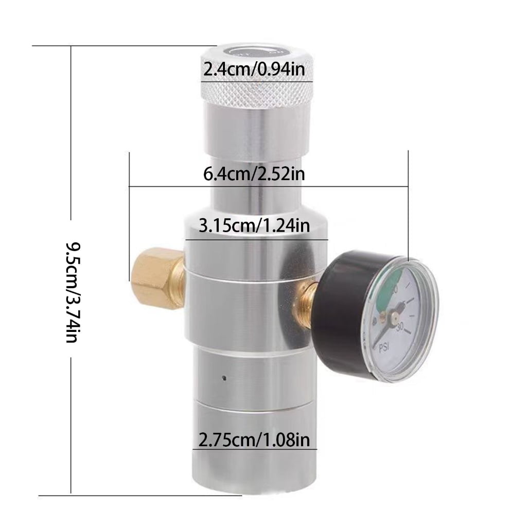Home Brew CO2 Regulator 0-150PSI Pressure Valves Kitchen Appliance Part Gas Regulator Great for Sodas Water and Project