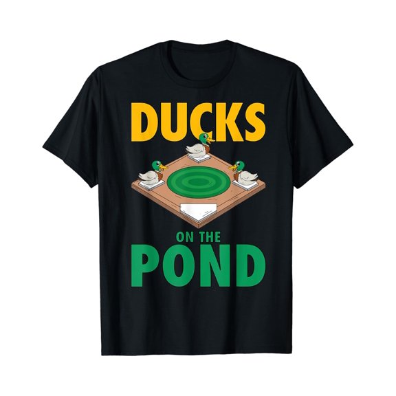 Ducks On The Pond | Cute Softball Player Baseball T-Shirt All Size S-5Xl