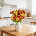 thumbnail image 4 of Tallos de crisantemo artificial | Ramo pequeño de margaritas de plástico sintético | Arreglos florales decorativos de seda para centros de mesa de bodas y decoración del hogar, 4 of 6