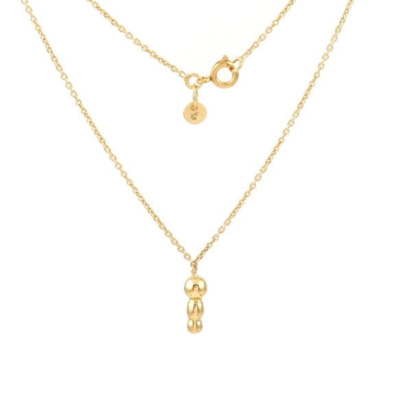 Jevela | Mina Single Ball Stud Adjustable Necklace | 18K Gold Plated Brass