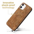 thumbnail image 3 of Case Yard Wooden Case Outside Soft TPU Silicone, Slim Fit Shockproof Wood Protective Phone Cover for Girls Boys Men and Women, Supports Wireless Charging Wave Pattern Design case for iPhone-12-Mini, 3 of 7
