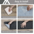 thumbnail image 6 of Floor Hug Stair Treads 28"x9"(4 PCS), Carpet Stair Treads for Wooden Steps Indoor, Stair Runners for Kids Elders and Dogs, Non-Slip TPE Backing, Stair Rugs Machine Washable, Black, 6 of 9