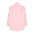 thumbnail image 4 of qucoqpe Women's Casual Shirts Oversized Blouse V Neck 3/4 Rolled Sleeve Button Dress Shirts Loose Pajama Tops with Pocket, 4 of 5
