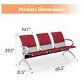 Sentado Reception Seating PU Leather 3 Seat Waiting Room Chair Reception for Office Hospital Bank ...