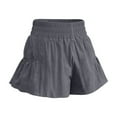 thumbnail image 3 of Jzuxvd Womens High Waisted Shorts Athletic Running Shorts Workout Gym Quick Dry Flowy Shorts with Pockets Dark Gray XXL, 3 of 5
