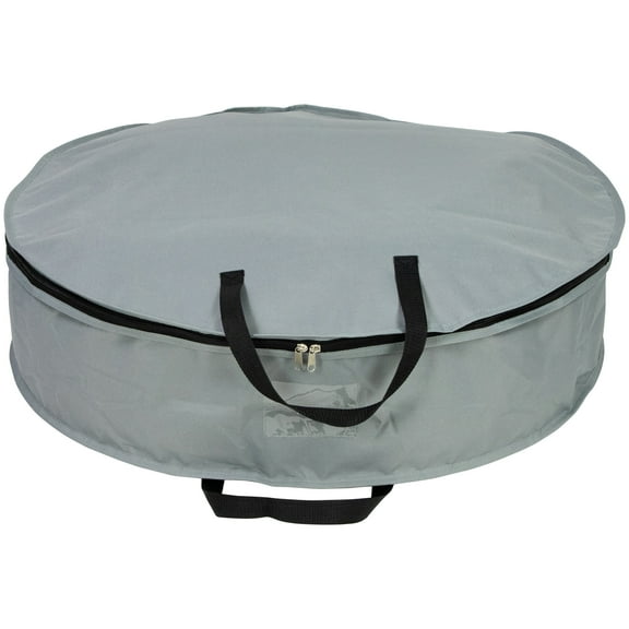 Northlight 36" Gray and Black Multi-Seasonal Wreath Storage Bag
