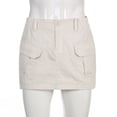 thumbnail image 3 of Falda Sexy Spice Girl Fashion Street Color sólido Cintura baja Bolsillo Herramientas Falda corta Mujer Cgtredaw para Mujer Blanco T S, 3 of 9