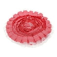 thumbnail image 1 of Uxcell 2 capas de volante de cinta de cuadros, 5 yardas x 1.38" bordes de tela de gasa plisada para costura, manualidades de bricolaje, embellecimiento de vestidos y decoración del hogar, rojo, 1 of 6