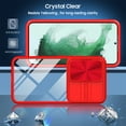 thumbnail image 4 of JTCASES for Samsung Glalaxy S20 FE Case with Slide Camera Cover Anti-yellow Crystal-clear Transparent Backplane Rugged PC Anti-slip Shockproof Hard Back Protective Shell, Red, 4 of 6