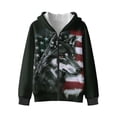 thumbnail image 4 of Xoenoiee Wolf American Flag Print Hoodies for Kids Graphic Sweatshirt for Boys Shirt Full Zip Sweater Long Sleeve Hooded Sweatshirt Workout Casual Fall Tops Outerwear, XL, 4 of 7