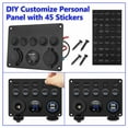 thumbnail image 2 of 5Gang 12V LED Light Switch Control Panel Voltmeter Car Dual J USB-Charger B3E5, 2 of 9