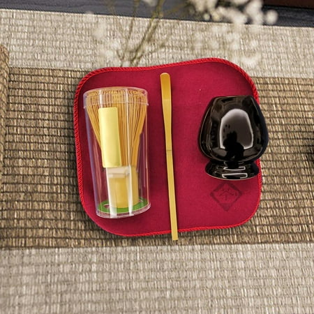 

set Tea Ceremony Tool Multipurpose Traditional Teaspoon Professional Ceramic Whisk Holder Accessories for Office Black