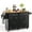 Black, variant on Kitchen Island with Storage, Lofka Kitchen Island Cart with Drop Leaf, for Dining Room|Living Room, Black