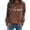 11-Brown405, variant on Women's Letter Print Crew-Neck Sweatshirt Loose Weekend Casual Pullover