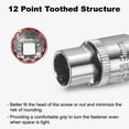 thumbnail image 4 of Uxcell 2pcs 12 Points Socket 3/8" Drive 9mm Metric Shallow Impact Socket, 4 of 7