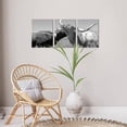 thumbnail image 5 of 3 Pcs Black & White Animal Wall Art Highland Cattle with Long Horns Pictures on Canvas Print Modern Texas Longhorn Wall Decor Western Decor for Farmhouse Office Wall Home Decoration, 5 of 6