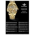thumbnail image 5 of OUPINKE Gold Watches for Mens Automatic Mechanical Skeleton Watch Self Winding Luxury Dress Fashion Tungsten Steel Mens Watch Waterproof Reloj Dorado Para Hombre, Gift for Men, 5 of 12