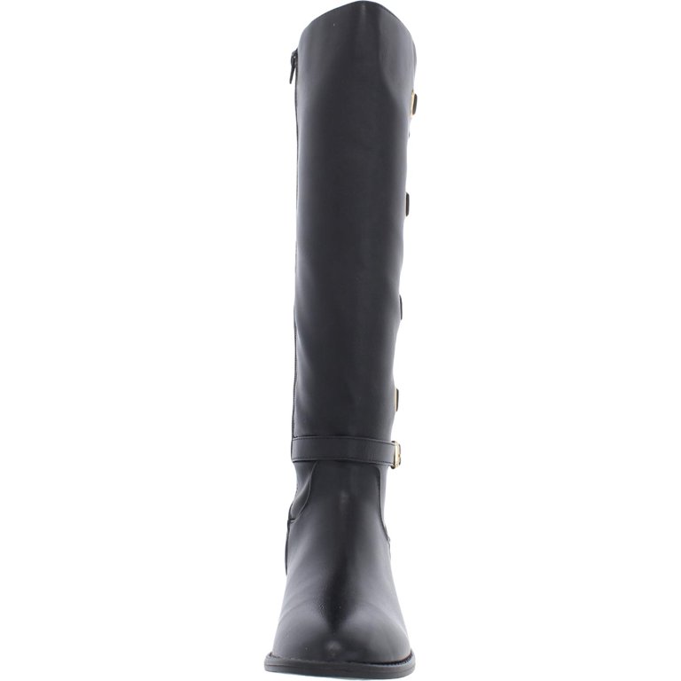 Thalia Sodi Womens Veronika Faux Leather Over-The-Knee Riding Boots