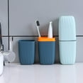 thumbnail image 4 of Toothbrush Travel Case Multifunction Toothbrush Holder And Cup Easy Carrying For Trip, Camping Or Daily Use (Blue), 4 of 6